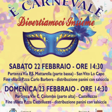 A San Vito Lo Capo e Castelluzzo “E’ Carnevale, divertiamoci insieme”