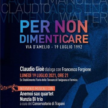 “Per non dimenticare, via d’Amelio – 19 luglio 1992”. L’attore Claudio Gioè dialoga con il sindaco Francesco Forgione